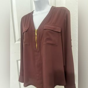 Express Women’s silk Long sleeve blouse